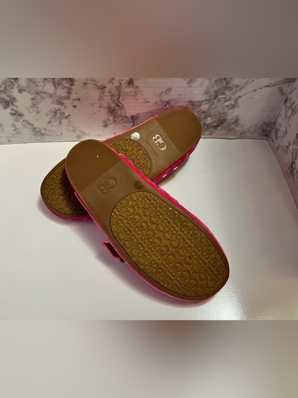 Gianni Bini Pink Velvet Slip-On Mules with Crystal Buckle - Picture 3 of 4